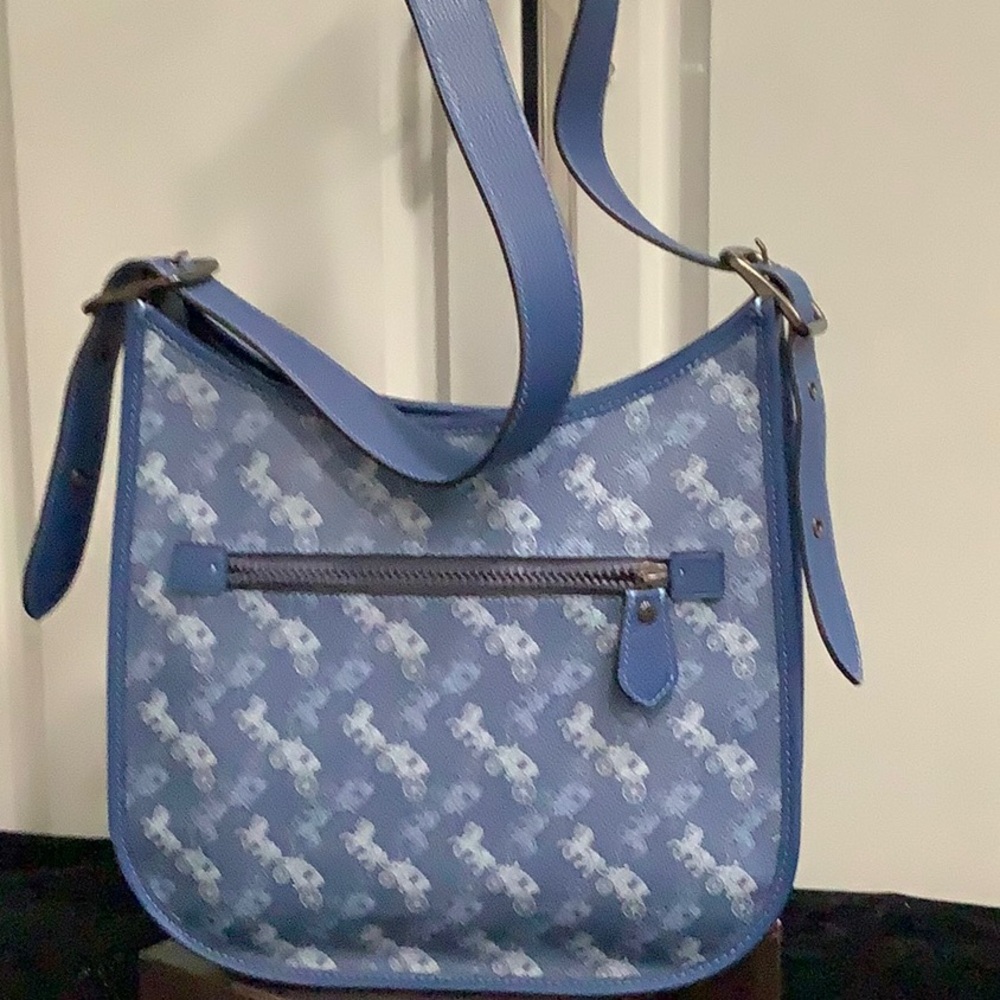 Brand New Blue Coach Emery Crossbody W/ Horse And Carriage Print (MSRP $395) - Picture 3 of 7
